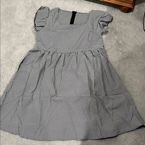 Source Unknown black, and white gingham with a/s Puff Sleeve dress - Picture 1 of 4